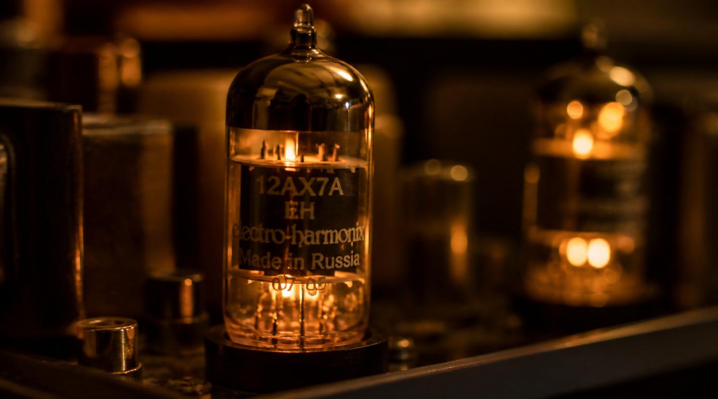 Glowing 12AX7A preamp valve